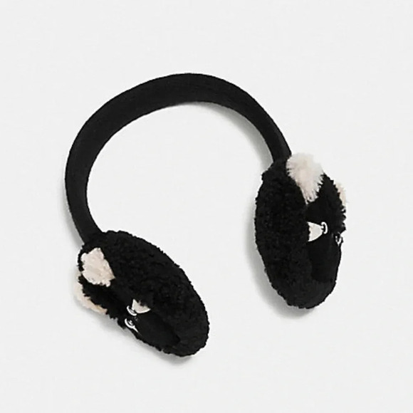 COACH Raccoon Shearling Ear Muffs Head Band - Picture 2 of 3